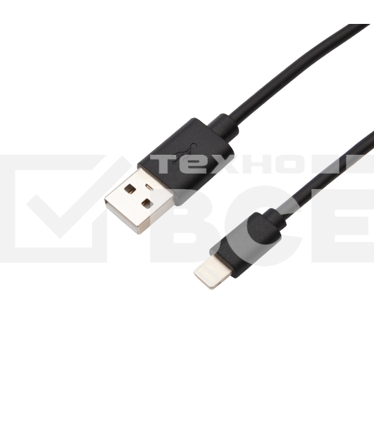 Кабель Rexant USB-Lightning 2 А, 1 м, черный ПВХ