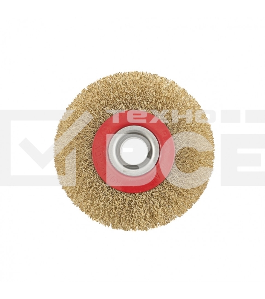 Щетка для точила Matrix 125 мм, посадка 20 мм, плоская, латунир. витая проволока