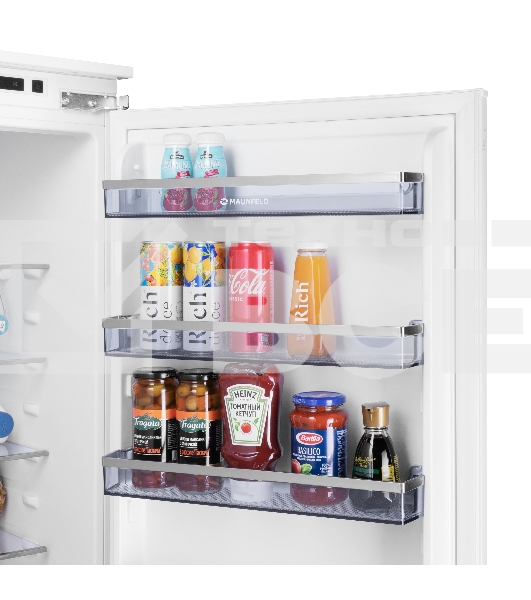 Встраиваемый холодильник Maunfeld MBF19369NFWGR LUX Inverter белый двухкамерный 257/84л морозилка снизу