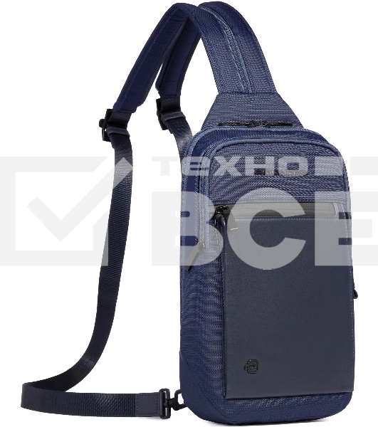 Рюкзак слинг мужской Piquadro Orion CA6625S136/BLU синий ткань/натур.кожа