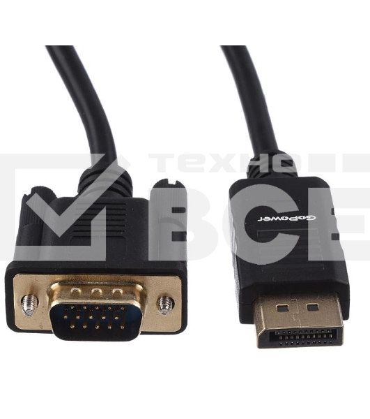 Кабель GoPower DISPLAYPORT-VGA 1.8M 00-00027497 черный