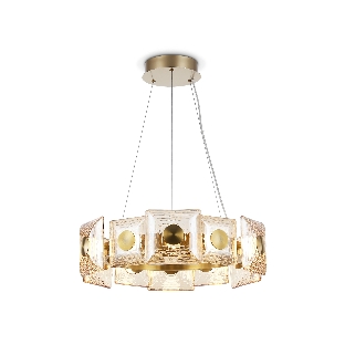 Светильник Ambrella light LH31021 BS/TI латунь/янтарь 56W 3000K D570*150