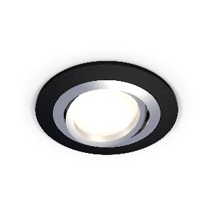 Комплект встраиваемого поворотного светильника Ambrella light XC7622082 SBK/PSL черный песок/серебро полированное MR16 GU5.3 (C7622, N7003)