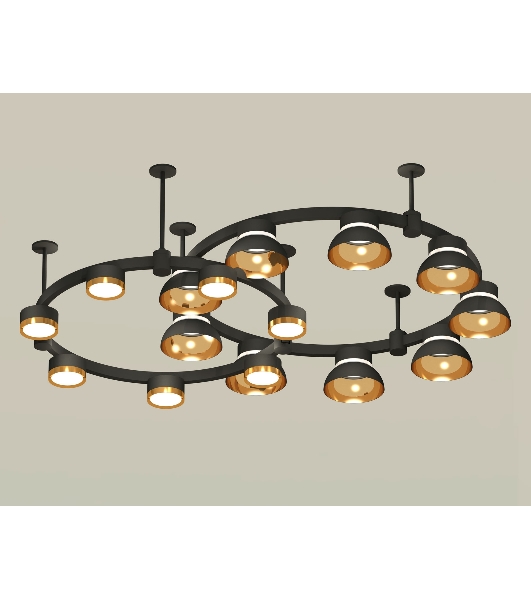 Светильник Ambrella light XR92221110/16 SBK/PYG/CL черный песок/золото желтое полированное/прозрачный GX53