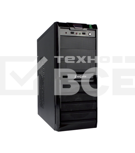Компьютерный корпус Exegate EX278395RUS Miditower Exegate XP-329S Black, ATX, <XP350, Black,120mm>, 2*USB, Audio