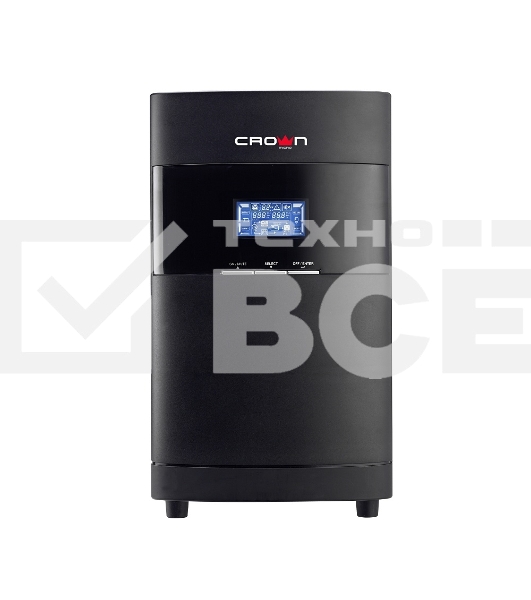 Источник бесперебойного питания CROWN On-Line CMUOA-350-3K EURO 3000VA/2700W, корпус металл, TOWER, АКБ 6*12V/9AH, PF-0.9, AVR 110-300V, порт RJ-11/45+USB/RS-232, EPO, розетки 4*EURO, входной кабель 2 м, вентилятор охлаждения, автомат, слот для SNMP, порт