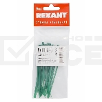 Хомут-стяжкa нeйлонoвая Rexant 100x2,5 мм, зеленая, упаковка 25 шт., фото2