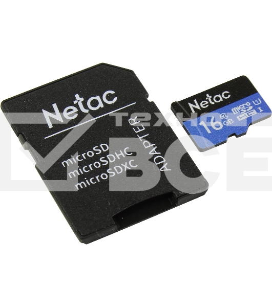 Флеш карта microSDHC 16GB Netac P500 <NT02P500STN-016G-R> (с SD адаптером) 80MB/s