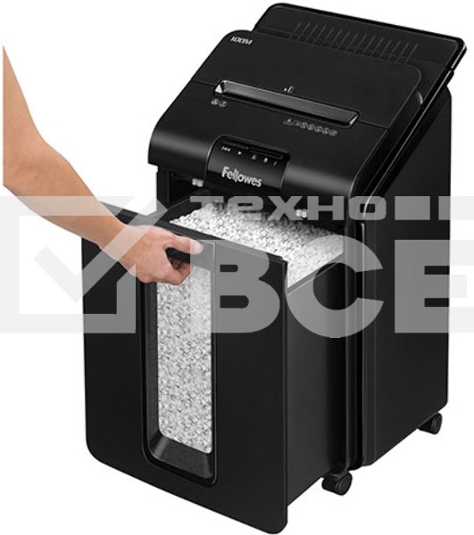 Шредер Fellowes AutoMax 100M (секр.P-4)/фрагменты/100лист./23лтр./скрепки/скобы/пл.карты
