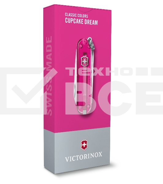 Нож перочинный Victorinox Classic Cupcake Dream (0.6223.T5G) 58мм 7 функций карт.коробка