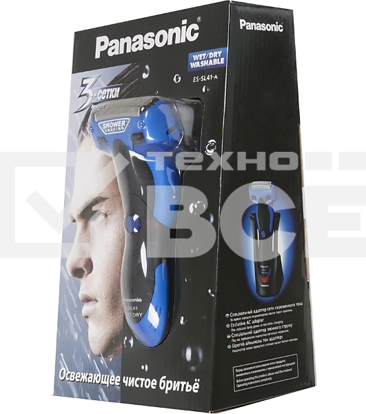 Бритва сетчатая Panasonic ES-SL41A520 реж.эл.:1 питан.:аккум. синий/черный