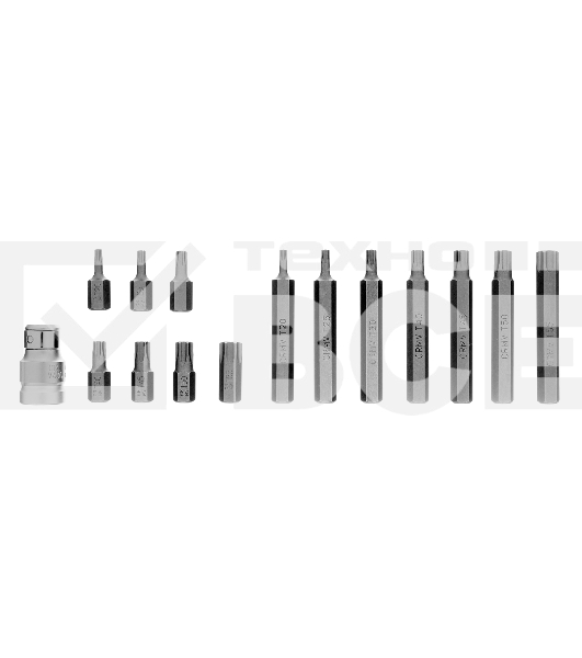 Набор бит TORX, хвостовик-шестигранник, 10 мм, CrV, 15 предм. Stels