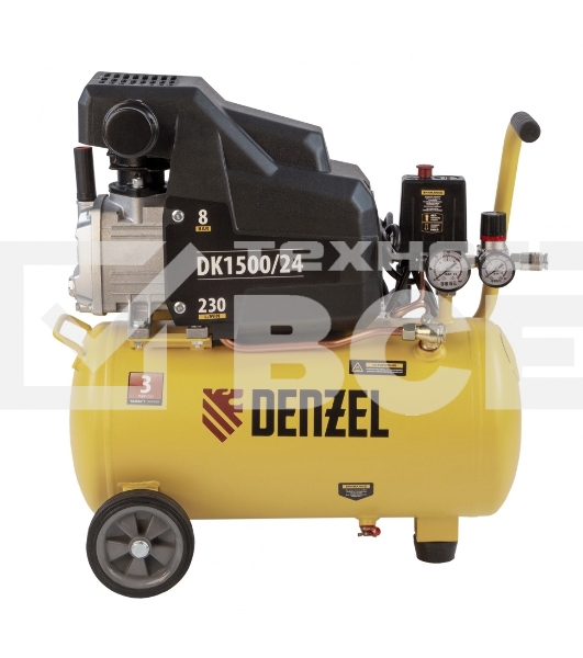 Компрессор Denzel воздушный DK1500/24,Х-PRO 1,5 кВт, 230 л/мин, 24 л 58063