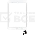 Сенсорное стекло (тачскрин) Ipad mini + stiker + IC с кнопкой Home, белое (A1432 A1454 A1455) OEM, фото2
