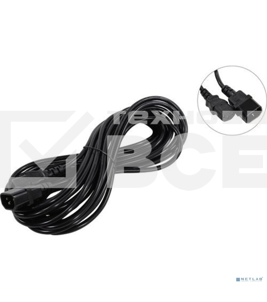 Кабель монитор-компьютер (UPS->уст-во) ExeGate Power EC-10P (С13->С14) VDE-250V-3*0,75-CU, 10A, 10м