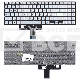 Клавиатура для ноутбука Asus Vivobook X521 серебристая