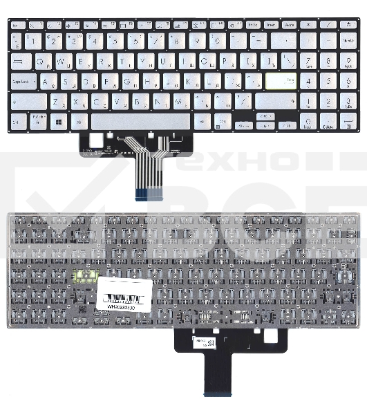 Клавиатура для ноутбука Asus Vivobook X521 серебристая