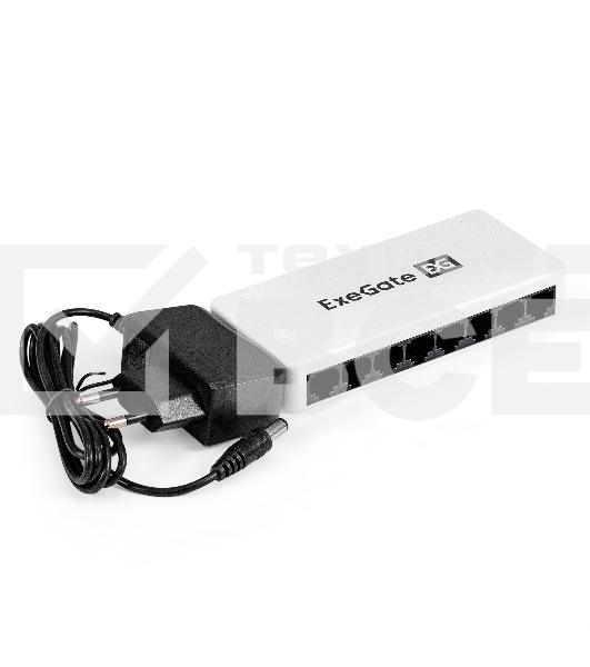 Коммутатор неуправляемый ExeGate EDES-1008C (8-портовый UTP 10/100Mbps, с функцией энергосбережения (Green Ethernet Technology), настольный/настенный)