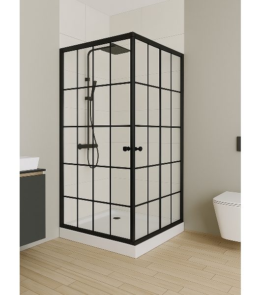 Душевой уголок квадратный BAU Stil square 80х80х195, с поддоном 12,5 см, закаленное стекло толщиной