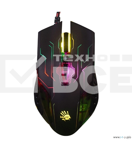 Мышь проводная A4Tech Bloody Q51 черный, 3200 dpi, USB, кнопки - 8