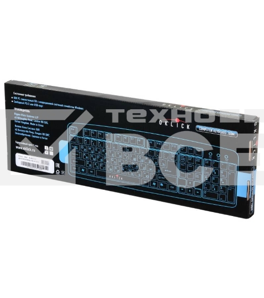 Клавиатура Oklick 100M/100M HW3 черный USB