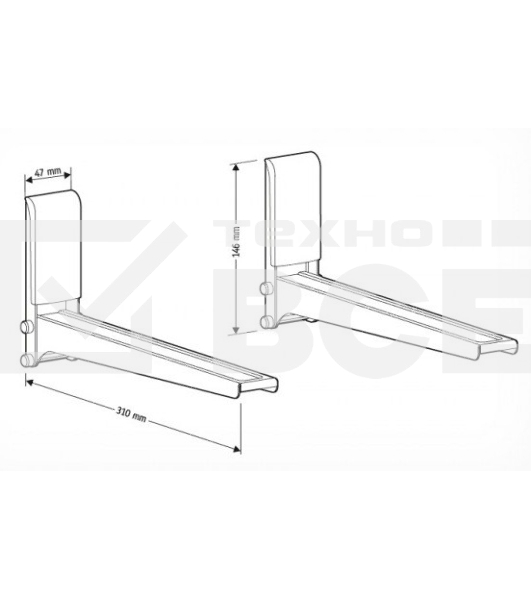 Кронштейн для СВЧ Holder MWS-2005 серебристый макс.40кг настенный фиксированный