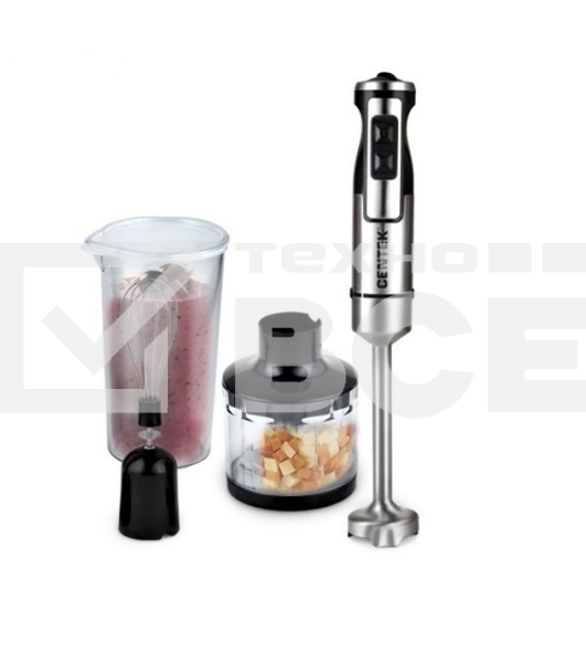 Блендер Centek CT-1338 (черн/сталь) 1300Вт DC мотор, РЕГУЛЯТОР МОЩНОСТИ сLED, стакан, чоппер, венчик