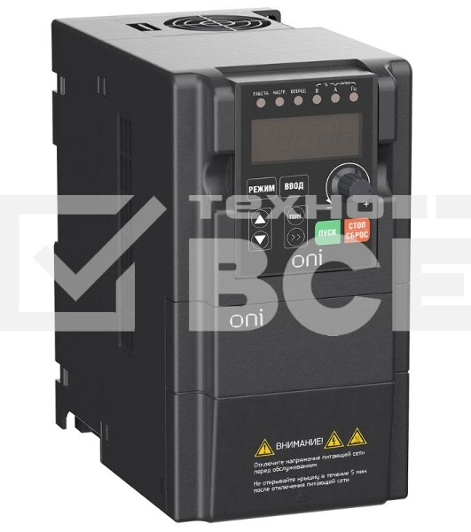 Преобразователь частоты A150 380В 3ф 1.5кВт 5А встроенный торм. модуль ONI A150-33-15NT