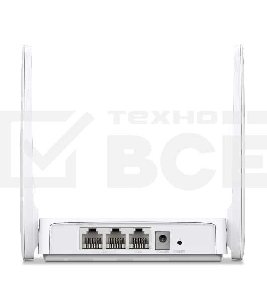 Роутер Mercusys 300Mbps Multi-Mode Wireless N Router, 2× Fixed External Antennas, 2× 10/100 Mbps LAN Ports, 1× 10/100 Mbps WAN Port, FEATURE: Access Point Mode, WPS/Reset Button, IPTV, IPv6, Beamforming, MU-MIMO, Parental Controls, Guest Network