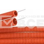 Труба гофрированная из ПНД Rexant с зондом ø 16 мм, оранжевая (100 м/уп.), фото 1