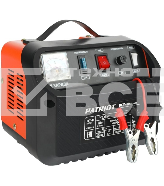 Устройство пуско-зарядное PATRIOT BCT-10 Boost 220В±15% 200Вт 12В зарядmax8.5А 20-100А/ч 4.3кг