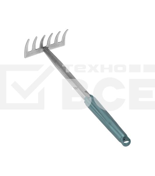 Грабли 6 прямых зубьев с металлической ручкой ЧЕТЫРЕ СЕЗОНА