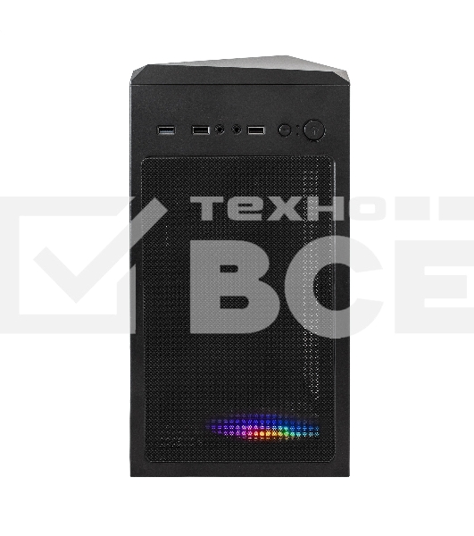 Компьютерный корпус Miditower ExeGate EVO-8225-EVO800 (ATX, БП EVO800RGB с вент. 12см, 2*USB+1*USB3.0, черный, 2 вент. с RGB подсветкой и полоса на передней панели, боковая панель - закаленное стекло)