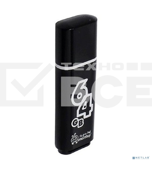 Флеш диск 64Gb USB Drive Smartbuy Glossy series Black (SB64GBGS-K)