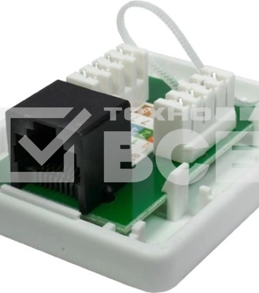 Розетка компьютерная 1-м 8P8C (RJ-45) UTP кат.5E SUPRLAN 10-0307