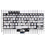Клавиатура для ноутбука Asus ROG Zephyrus G14 GA401 серебристая c подсветкой маленький энтер, фото2
