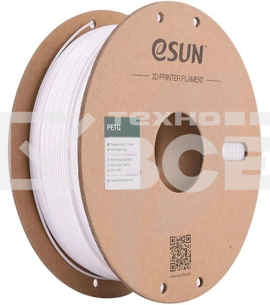 Пластик для принтера 3D Esun PETG175SW1 PETG d1.75мм 1кг 1цв. белый
