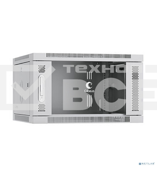 Шкаф телекоммуникационный Cabeus SH-05F-6U60/35 настенный 19' 6U 600x350x368 мм (ШхГхВ) дверь стекло