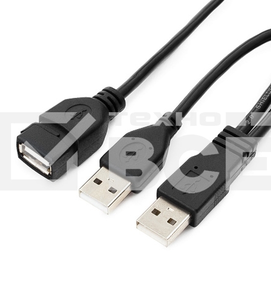 Кабель удлинитель USB 2.0 2xAM/AF 1.8м Gembird PRO, позол.конт., черный, пакет CCP-USB22-AMAF-6
