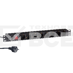 Блок розеток горизонтальный ExeGate ServerPro PDU-19H804 Al-8S-EU2.5-SW, 19