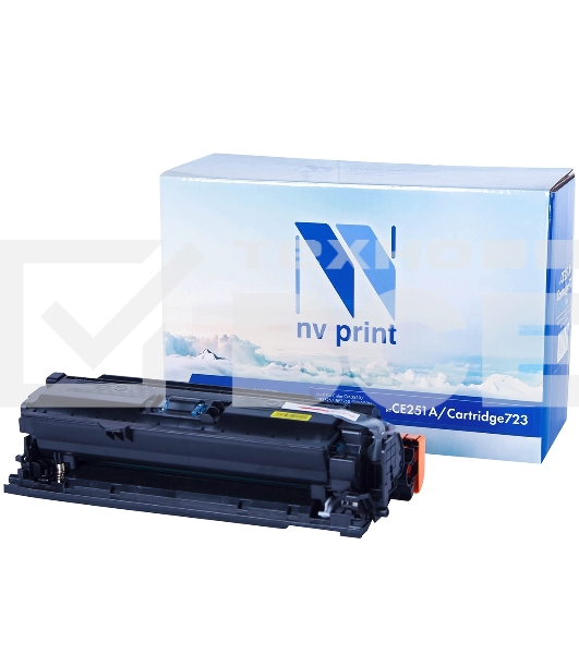 Картридж лазерный NVPrint совместимый HP CE251A/Canon 723 Cyan для LaserJet Color CP3525/CP3525dn/CP3525n/CP3525x/CM3530/CM3530fs/Canon i-SENSYS LBP7750Cdn (7000k)