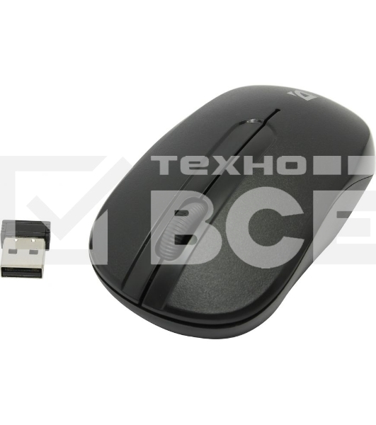 Мышь беспроводная Defender Datum MM-285 черный, 1600 dpi, радиоканал, USB, кнопки - 3