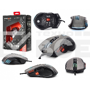 Мышь проводная Crown Gaming CMXG-711 черный, 4000 dpi, USB, кнопки - 8