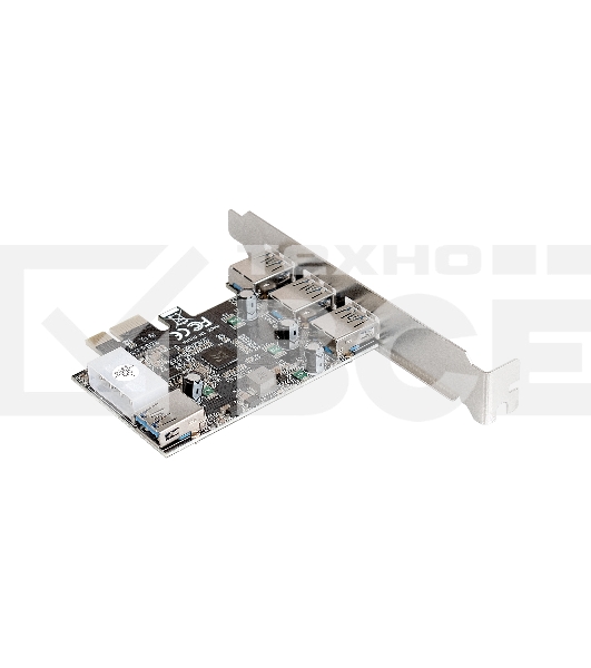 Контроллер ExeGate EXE-367 PCI-E 2.0, 3*USB3.0 ext + 1*USB3.0 int, разъем доп.питания (OEM)