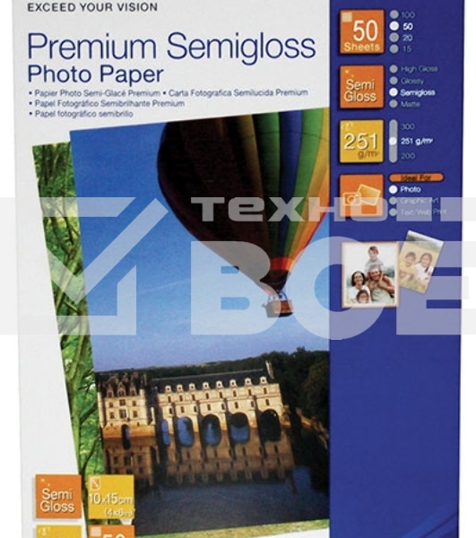 Бумага Epson C13S041765 10x15, 50л, 251г/м2 Полуглянцеваявысококачественная