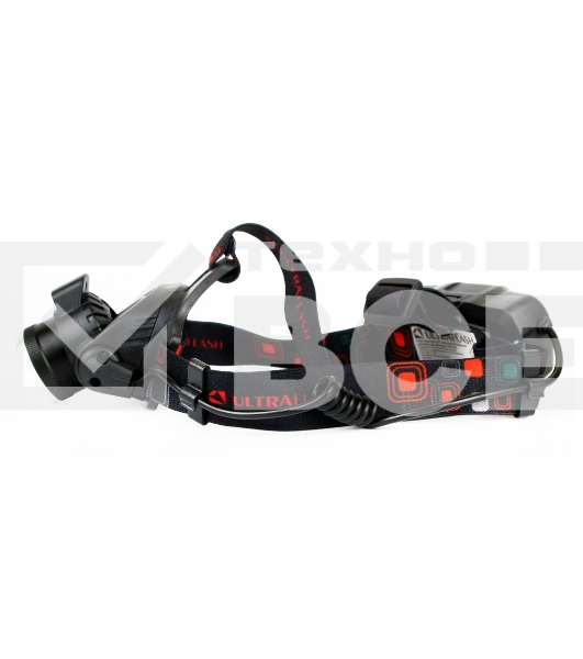 Фонарь Ultraflash налобный с аккумулятором E1336 3,7В, черный, 1LED, 4 Ватт, фокус, 2 ак 4 реж, сенсор, бокс