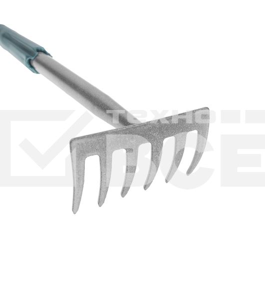 Грабли 6 прямых зубьев с металлической ручкой ЧЕТЫРЕ СЕЗОНА