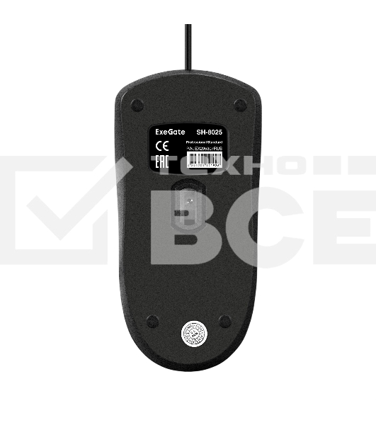 Мышь проводная ExeGate Professional Standard SH-8025 OEM черный, 1000 dpi, USB, кнопки - 3