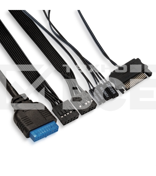 Компьютерный корпус Miditower ExeGate EVO-8225-EVO800 (ATX, БП EVO800RGB с вент. 12см, 2*USB+1*USB3.0, черный, 2 вент. с RGB подсветкой и полоса на передней панели, боковая панель - закаленное стекло)