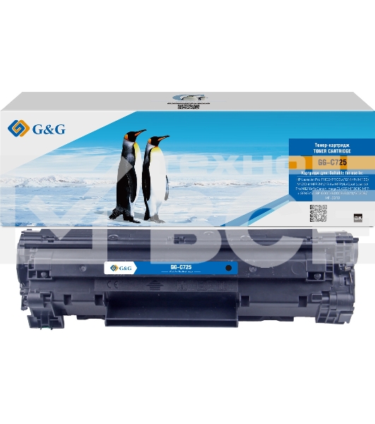 Картридж лазерный G&G GG-C725 черный (1600 стр.) для Canon imageCLASS MF3010 MFP/LBP-6000/6000B/6020/6020B/MF-3010, LJ P1102/1102w Pro M1130/1212